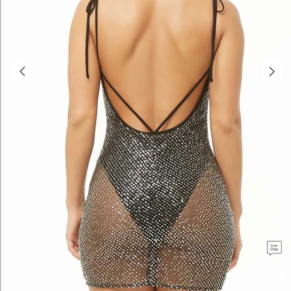 NWT Sequin Mesh Mini Dress - Picture 4 of 8